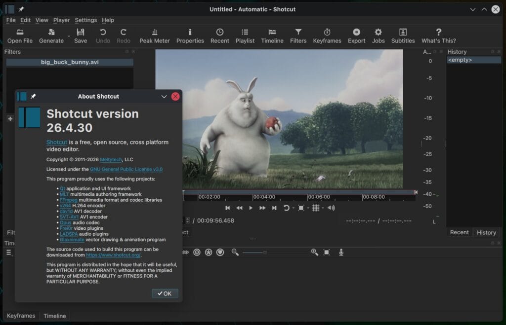 Shotcut 26.4 Open-Source Video Editor