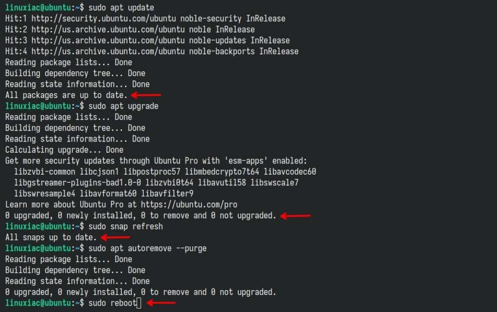 Make sure you have a fully updated Ubuntu 24.04 LTS system.