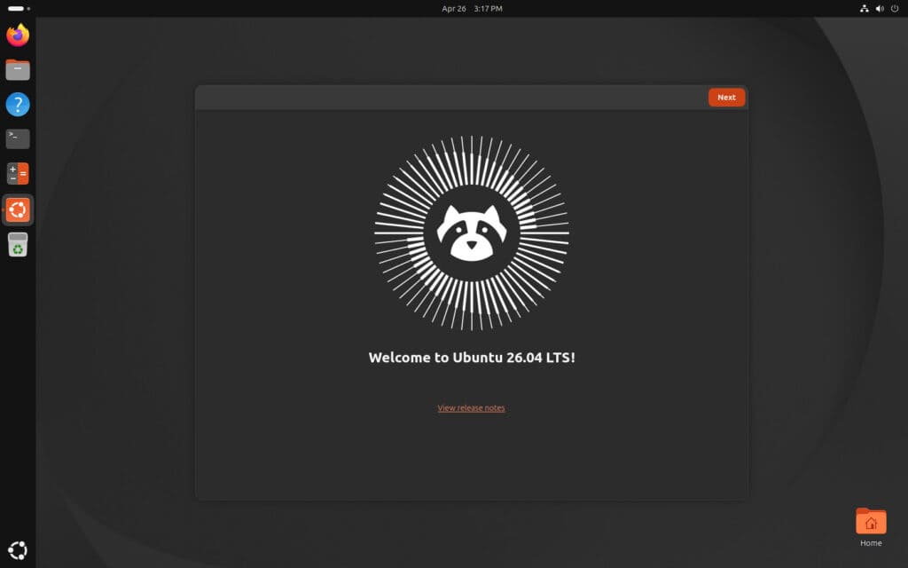Ubuntu 24.04 LTS (Noble Numbat) successfully upgraded to Ubuntu 26.04 LTS (Resolute Raccoon).