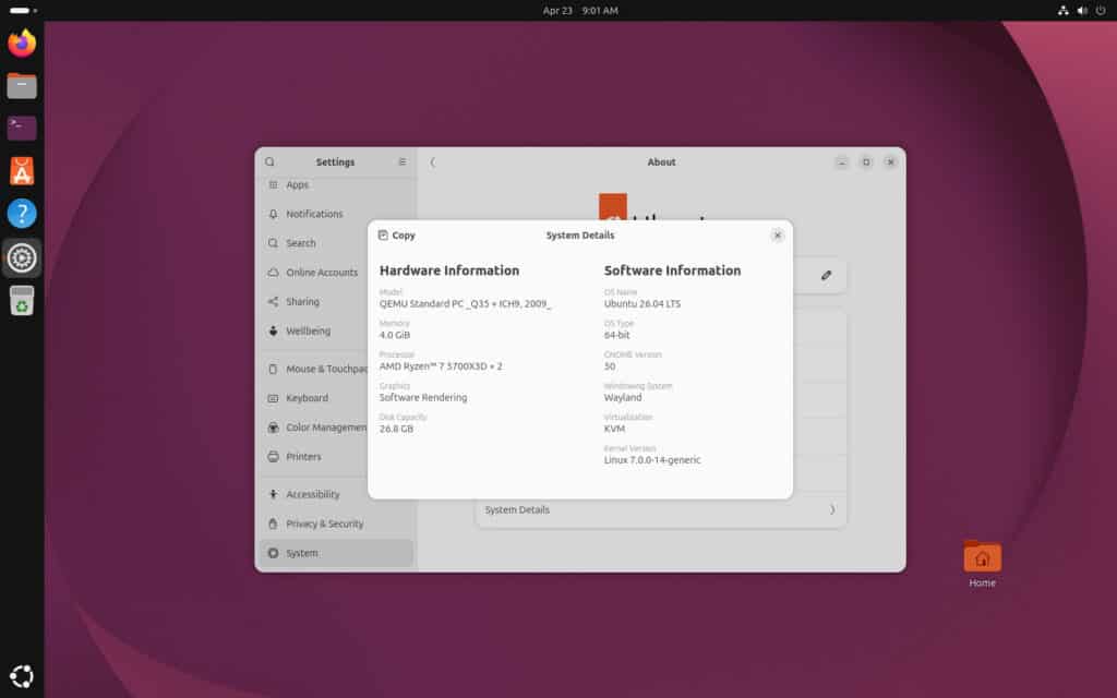 Ubuntu 26.04 LTS (Resolute Raccoon)