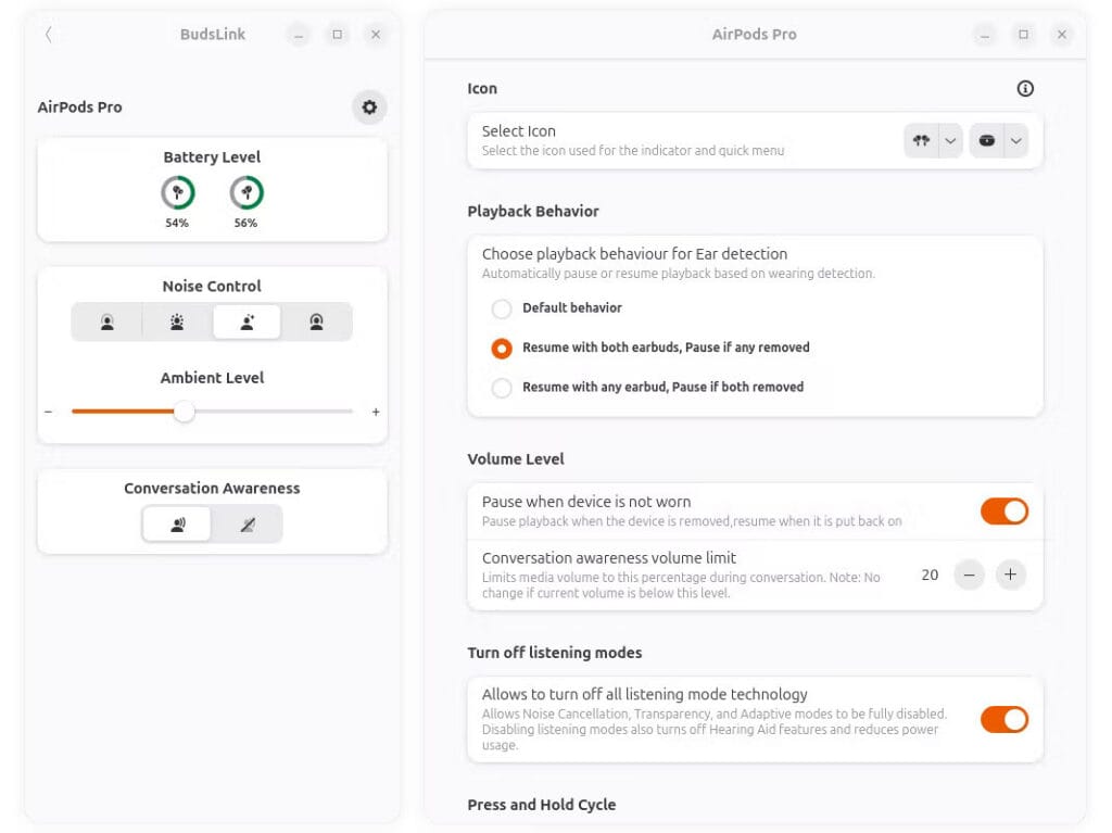 BudsLink adds Linux support for AirPods, Sony, Galaxy Buds, and Nothing earbuds.