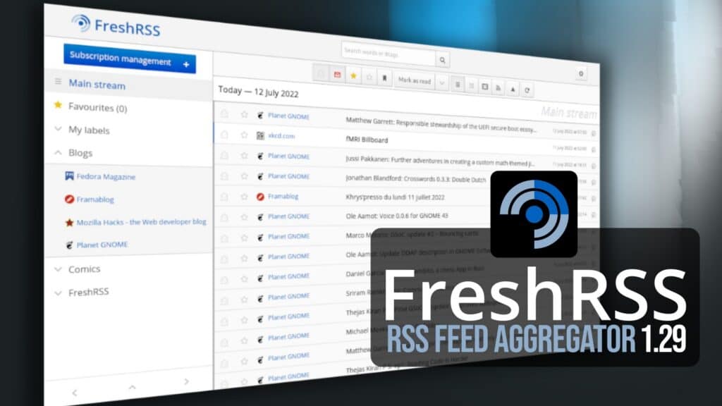 FreshRSS 1.29 Feed Aggregator Adds New Sorting Controls