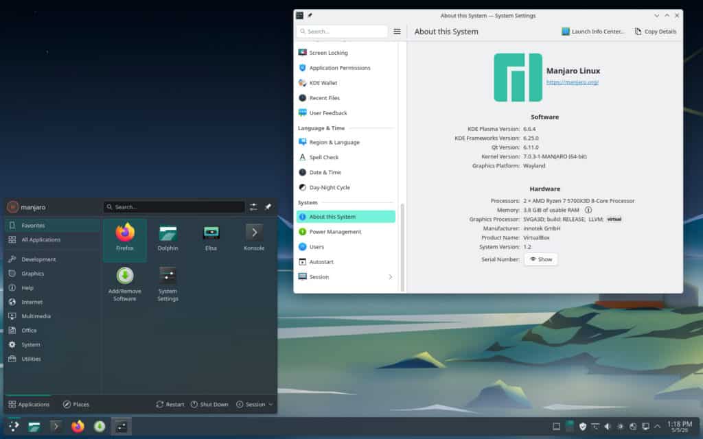 Manjaro 26.1 Preview Plasma Edition