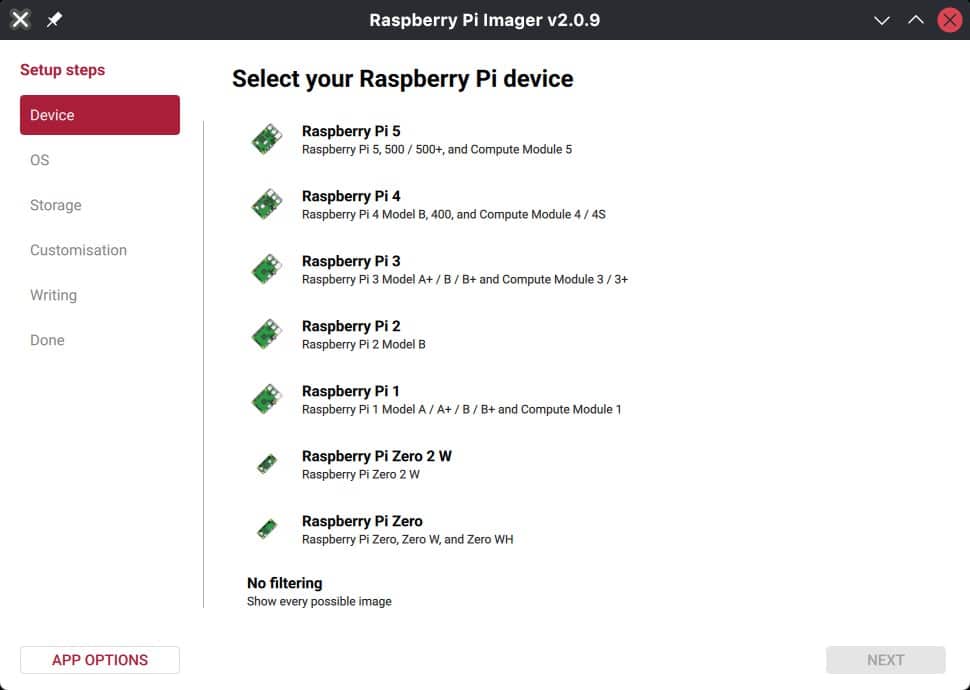 Raspberry Pi Imager 2.0.9