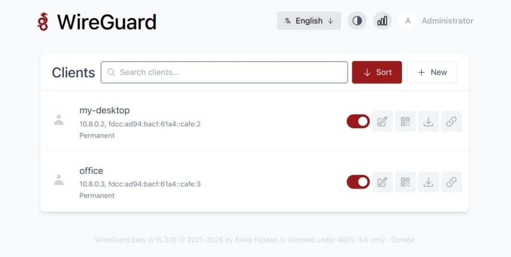 WireGuard Easy 15.3