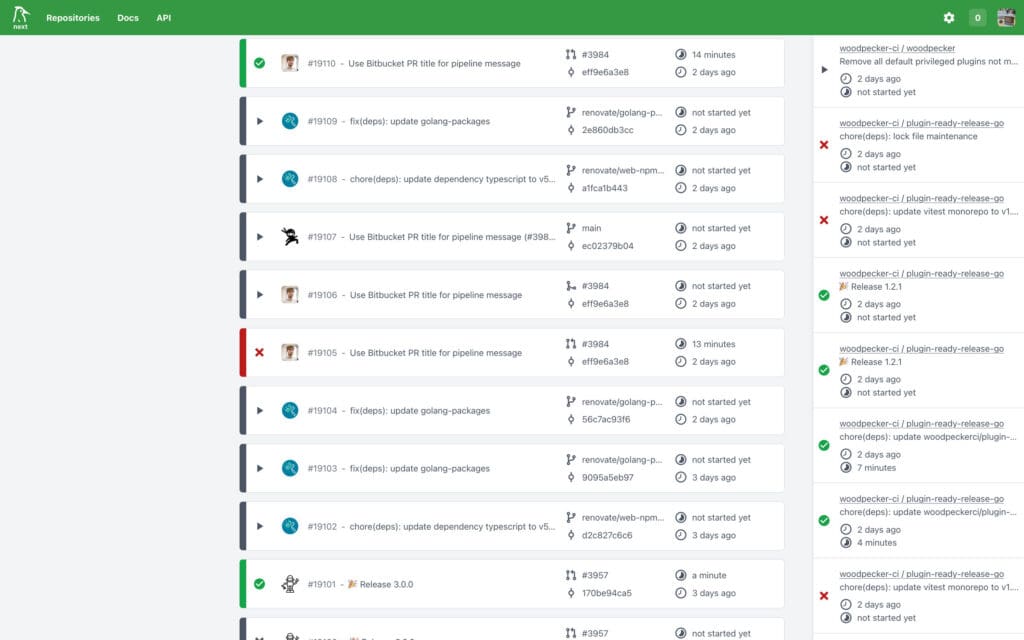 Woodpecker CI Web UI