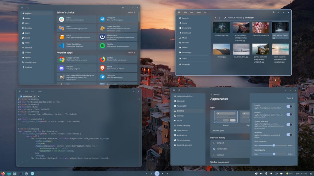 COSMIC Desktop Frosted Glass is getting closer.