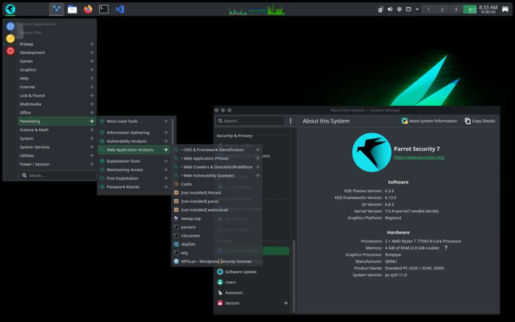 Parrot OS 7.3 Security Edition