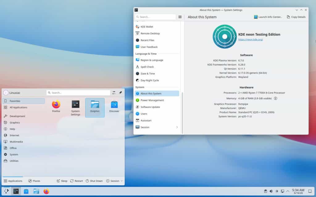 KDE Plasma 6.7 Desktop Environment