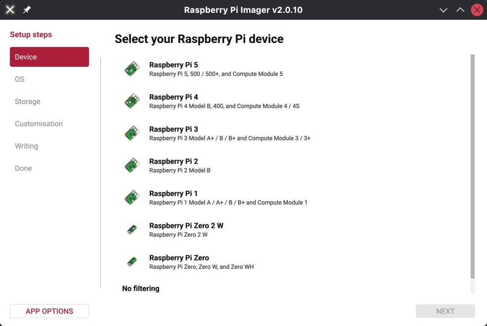 Raspberry Pi Imager 2.0.10