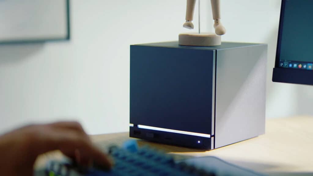Valve's Steam Machine is a compact, Linux-powered gaming PC designed to fit in a roughly 6-inch cube.