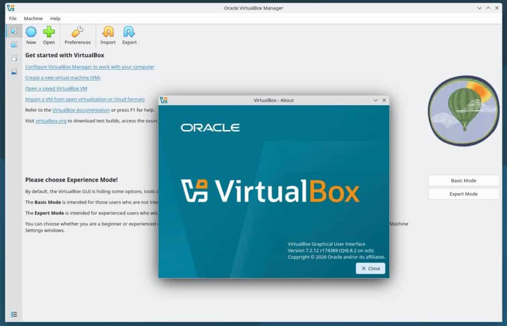 VirtualBox 7.2.12