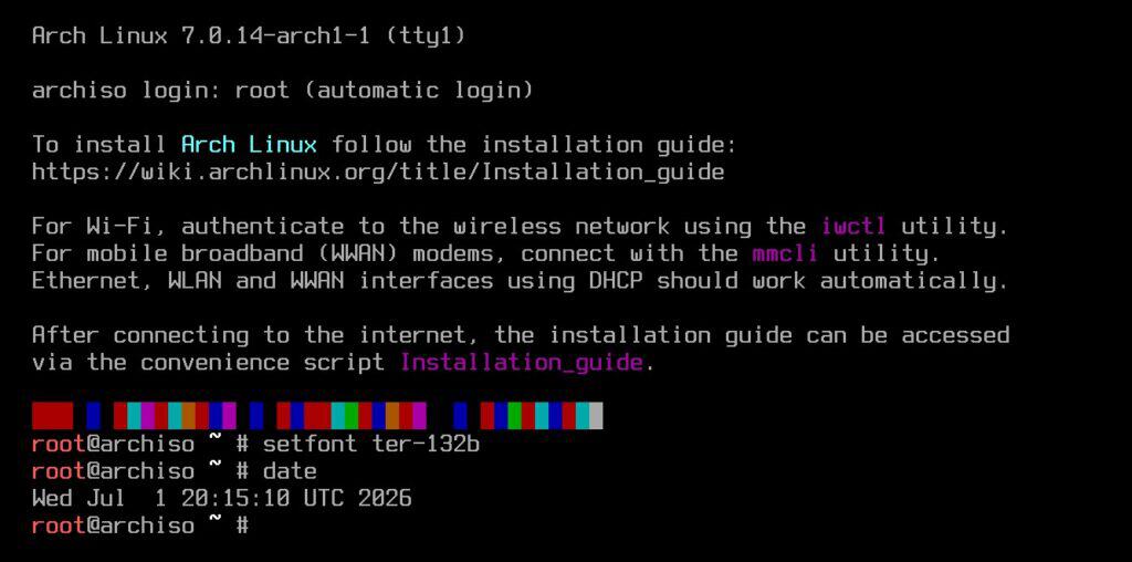 Arch Linux 2026.07.01 ISO