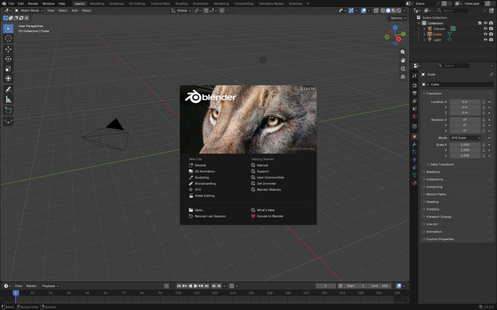 Blender 5.2 Open-Source 3D Creation Software