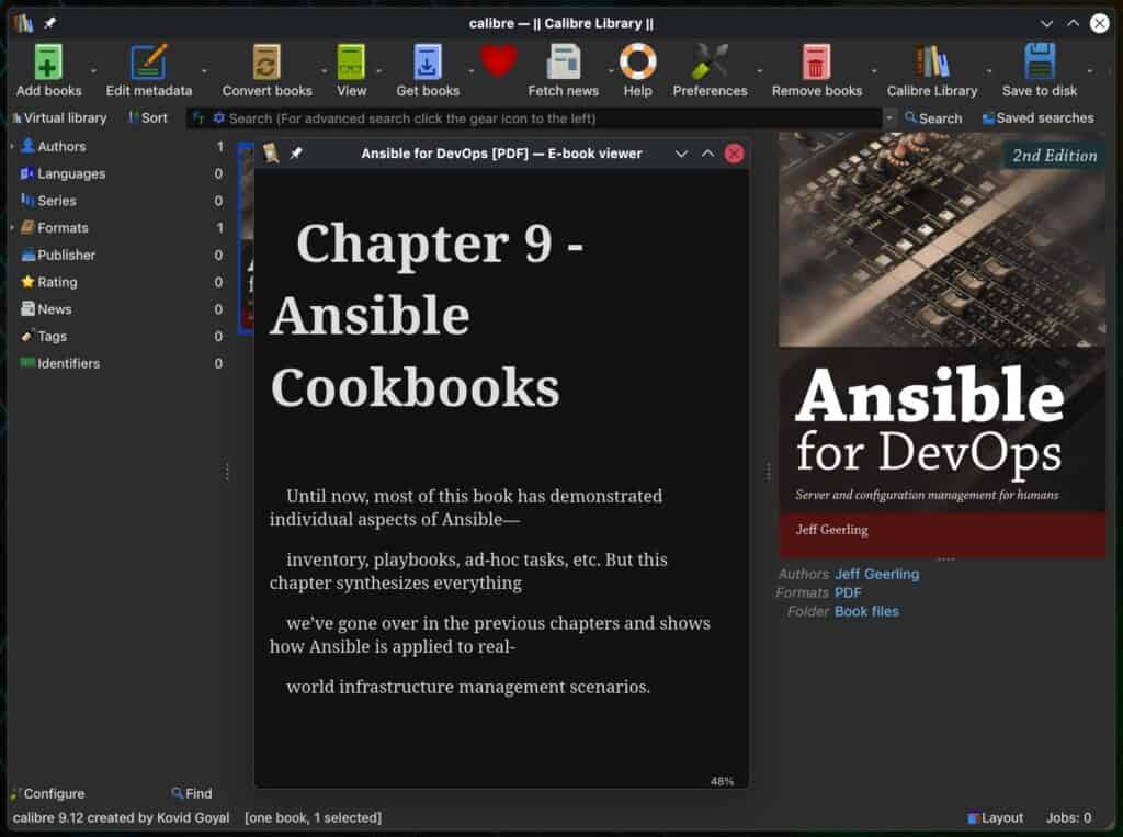 Calibre 9.12 E-Book Manager