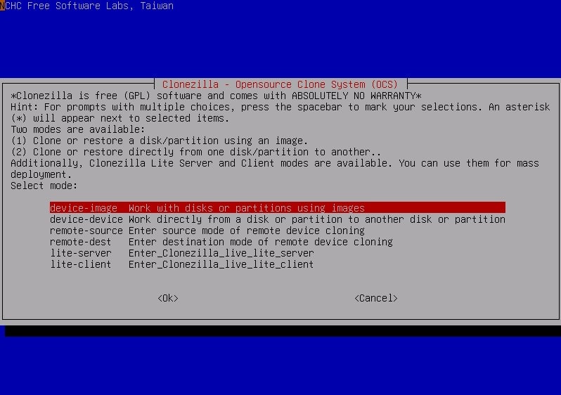 Clonezilla 3.3.3 disk cloning and imaging tool.