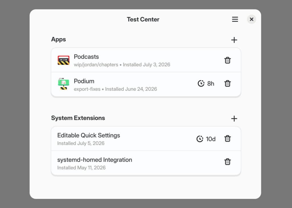 GNOME OS Test Center App