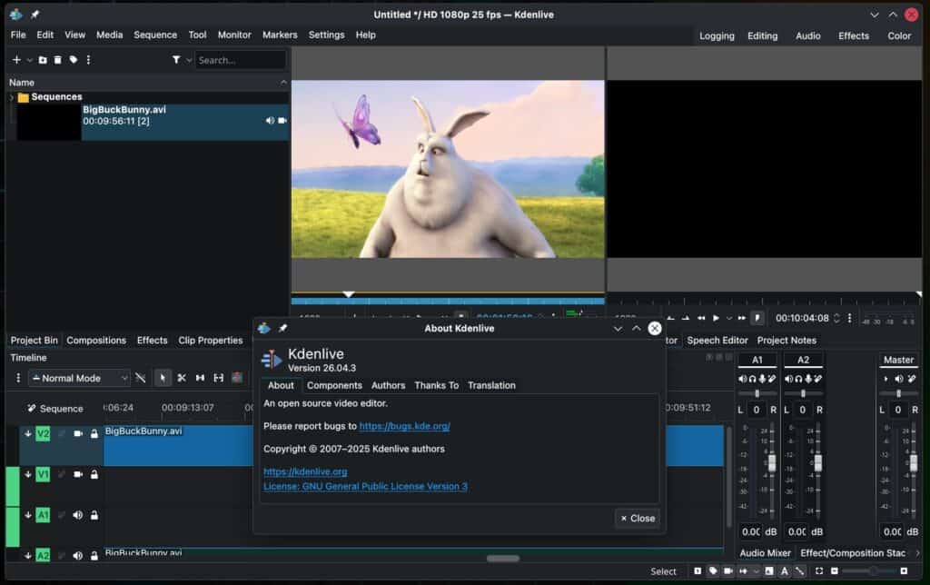 Kdenlive 26.04.3 Open-Source Video Editor