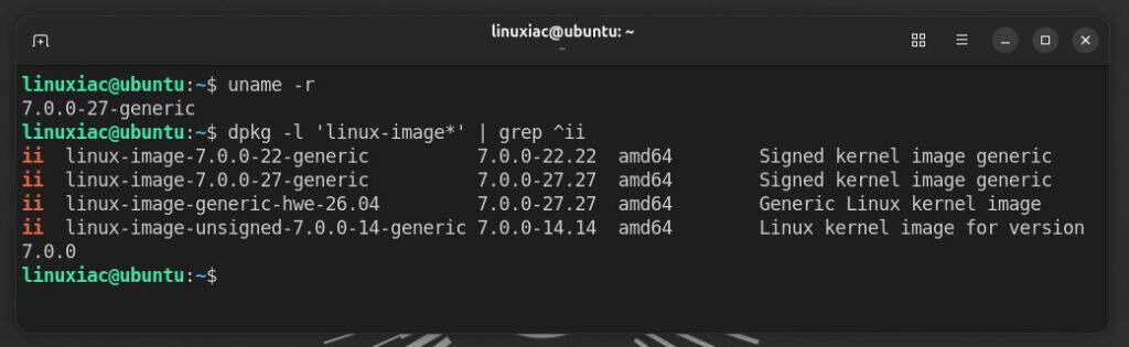 Checking the Linux kernel version.