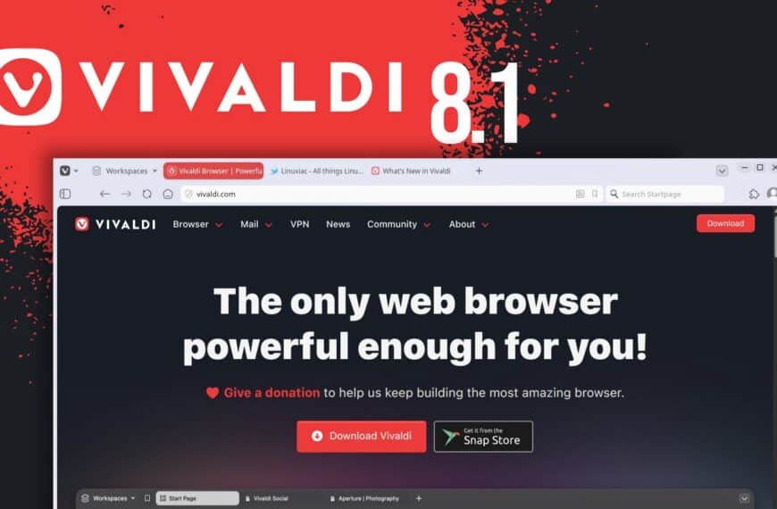 Vivaldi 8.1 Browser Released with Tab Behavior Improvements