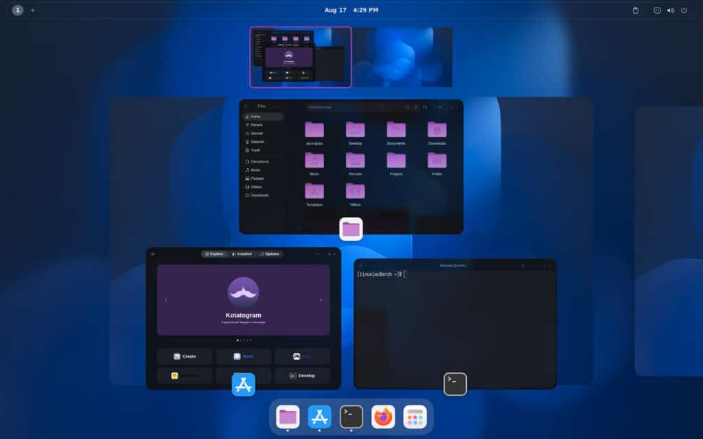 Aura Glass turns GNOME into a sleek glassmorphism desktop.
