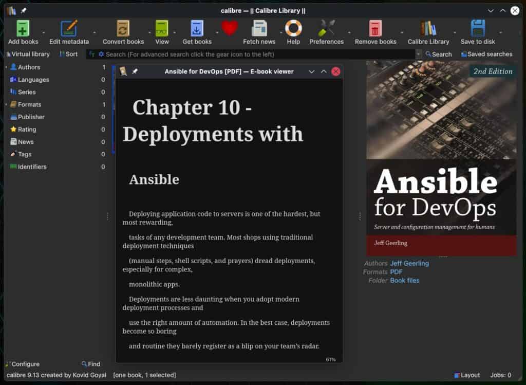 Calibre 9.13 E-Book Manager