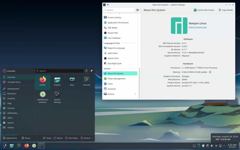 Manjaro 26.1.1 (Bian-May)