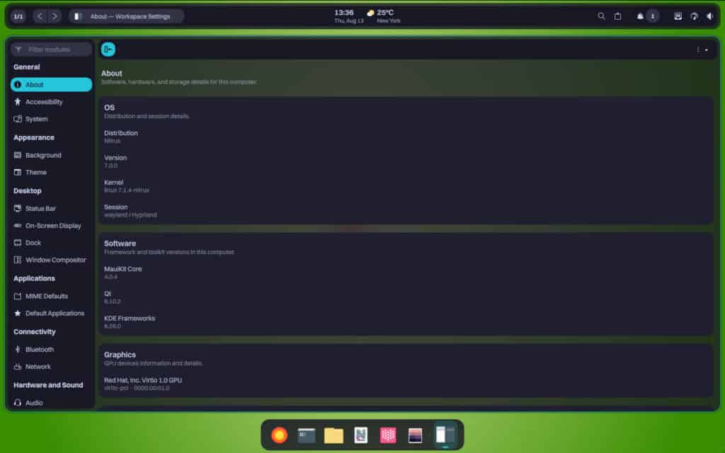 Nitrux Workspace Environment.