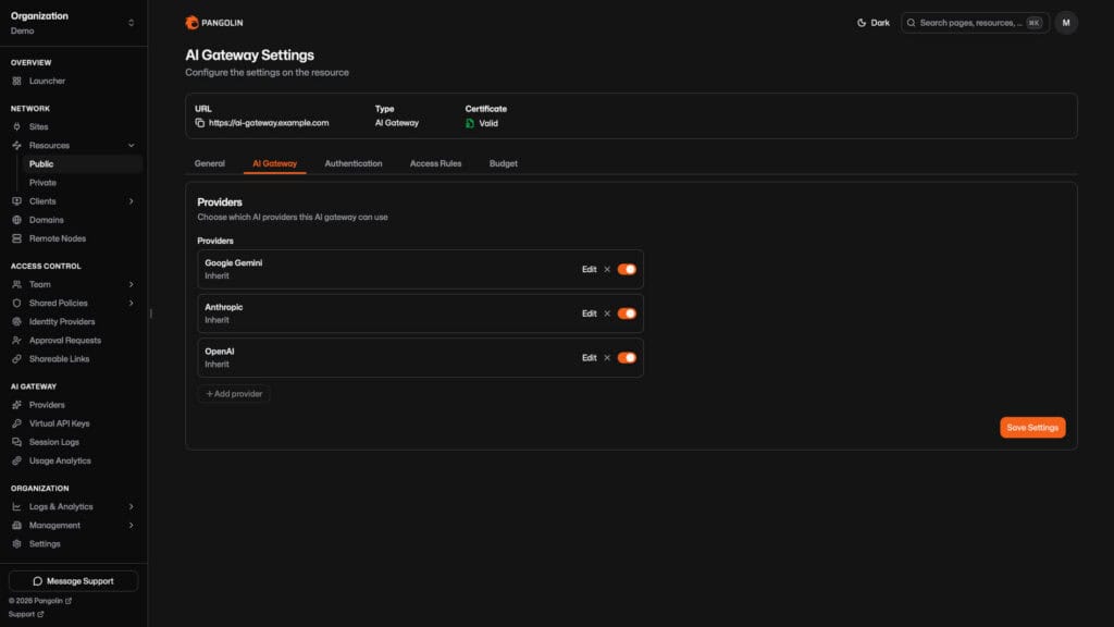 Pangolin 1.22 Web UI