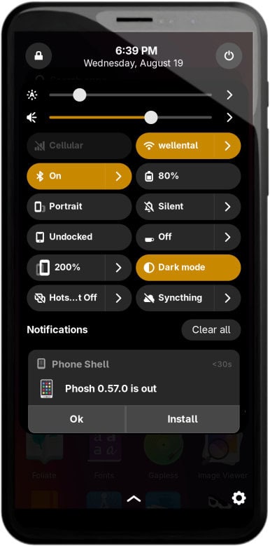 Phosh 0.57 GNOME-Based Mobile Shell