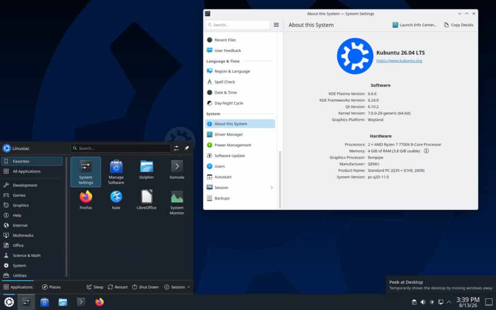 Kubuntu 26.04 LTS з KDE Plasma 6.6 LTS