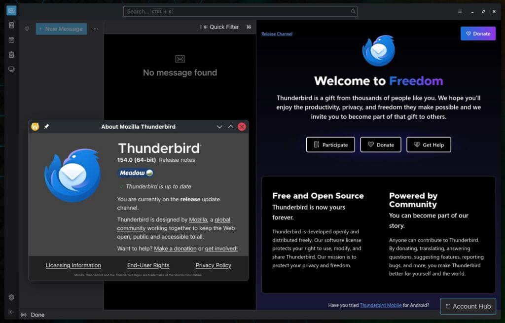 Mozilla Thunderbird 154