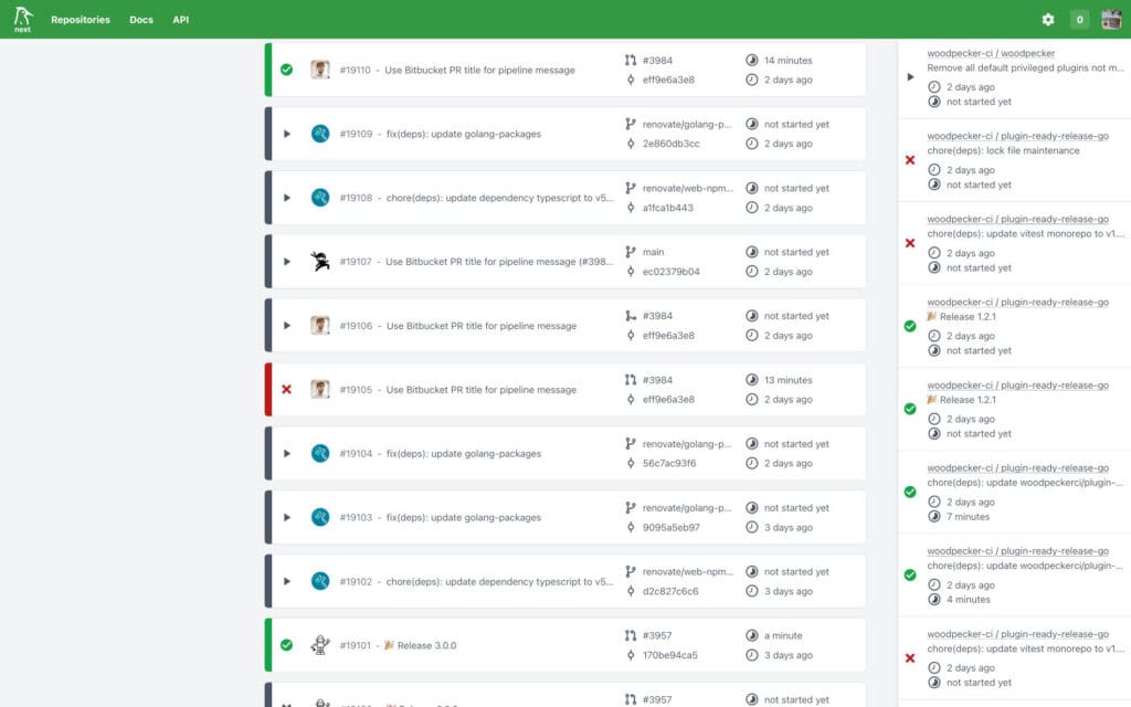 Woodpecker CI Web UI