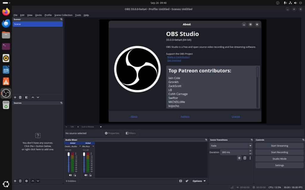 OBS Studio 33 Beta 4
