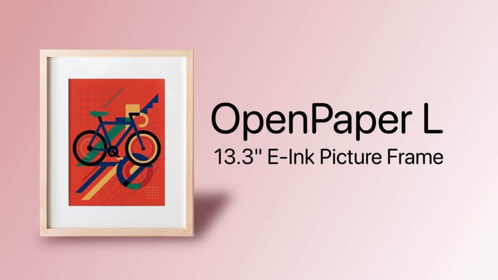 OpenPaper L Launches as a 13.3-Inch Open-Source Color E-Ink Frame