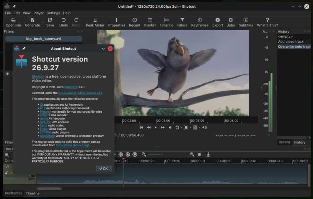 Shotcut 26.9 Open-Source Video Editor