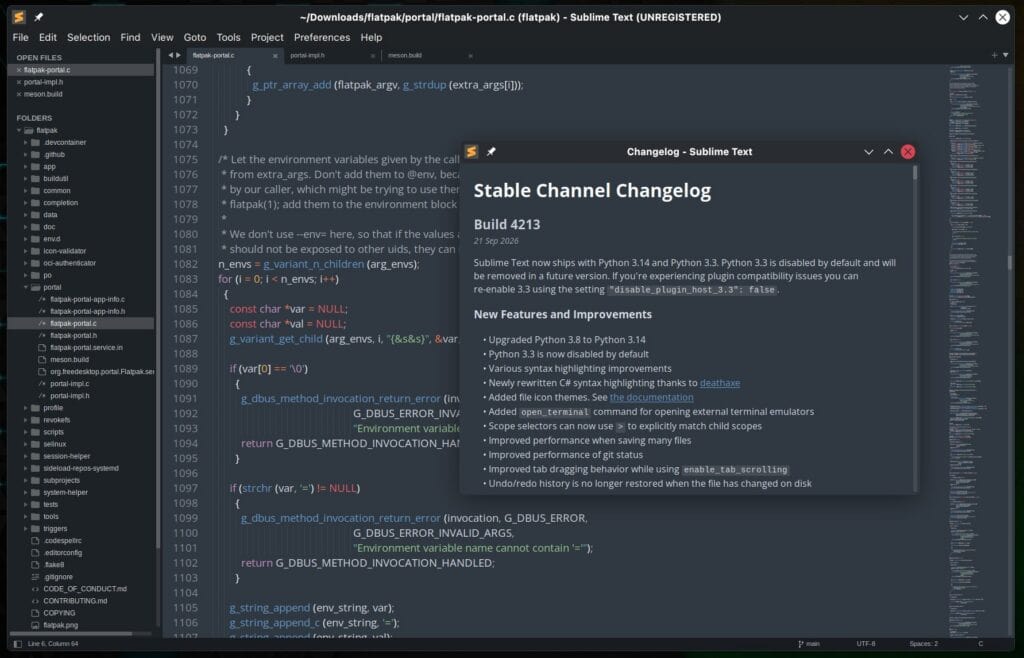 Sublime Text 4 Code Editor build 4213