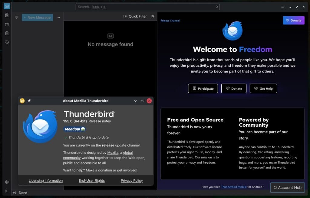 Mozilla Thunderbird 155