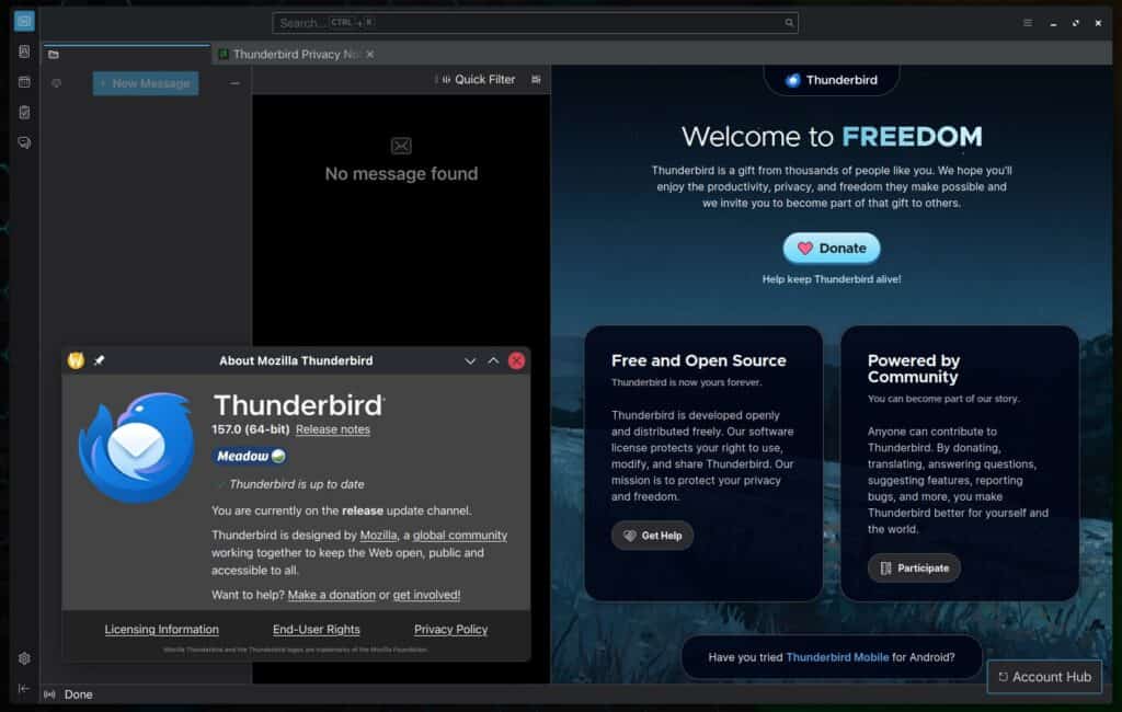 Mozilla Thunderbird 157