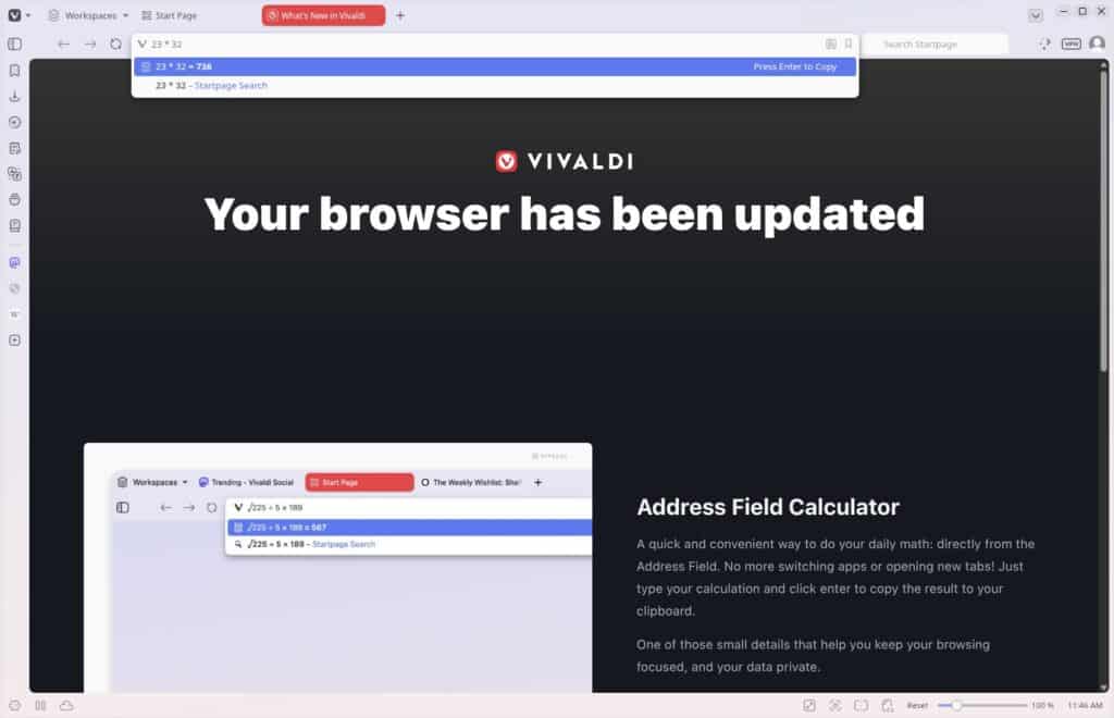 Vivaldi 8.2 Web Browser