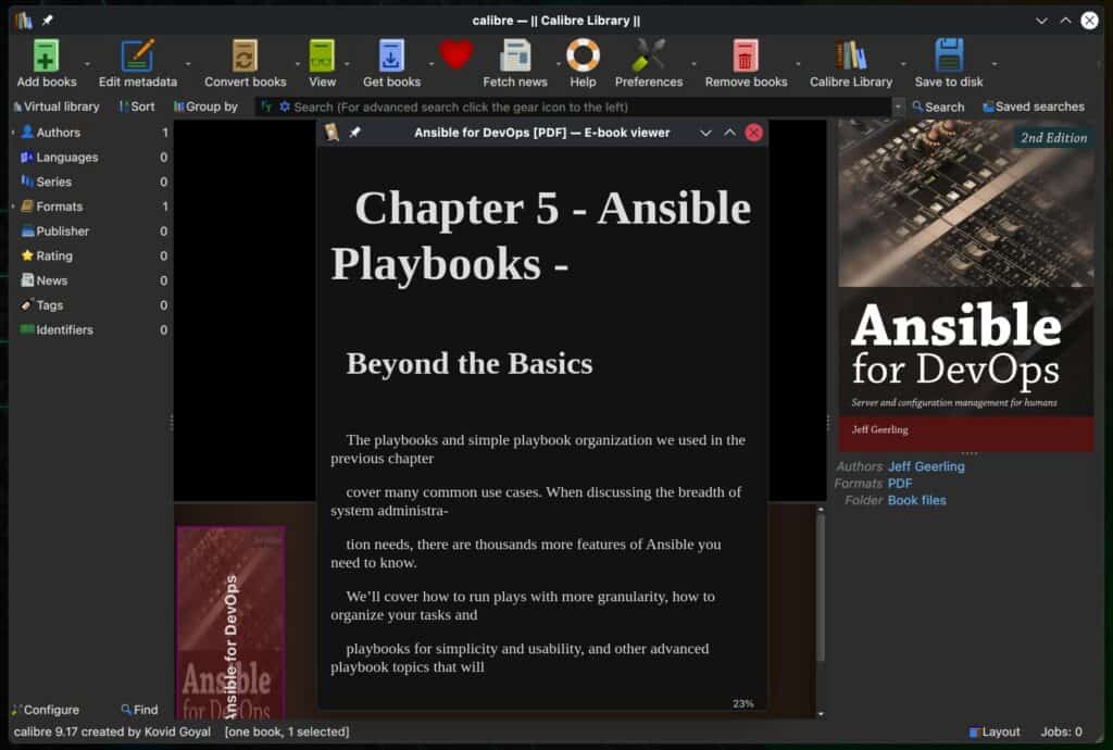 Calibre 9.17 E-Book Manager