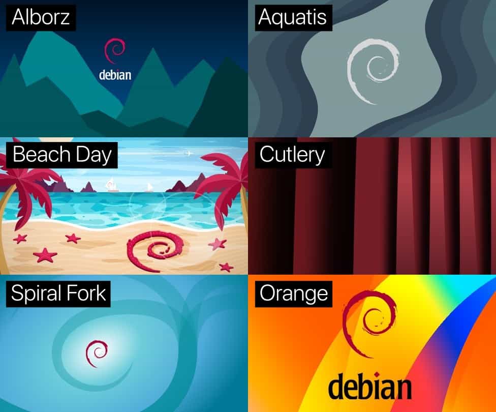 Current artwork proposals for Debian 14 “Forky”