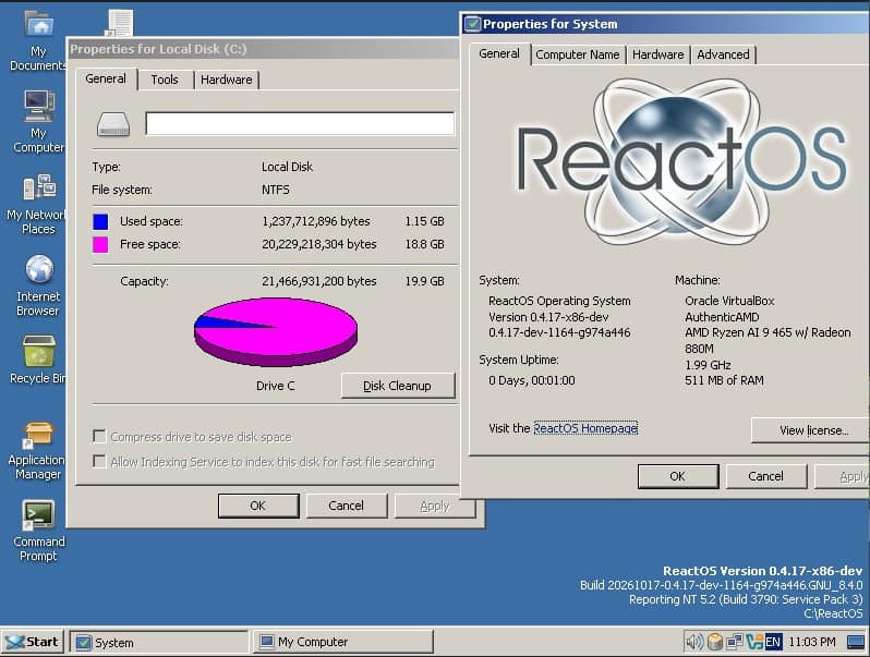 ReactOS can now be installed on NTFS partitions.