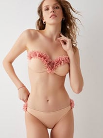 Lolita Nude Pink Chiffon Flowers