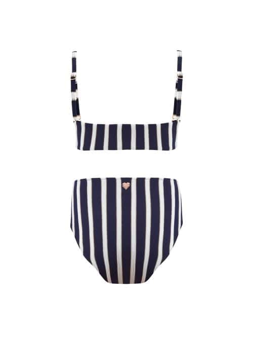 Alternative view of Maria Navy Stripe Kids Bikini With Gold Chain Straps