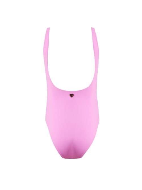 Alternative view of Amora Pink Kids Swimsuit With Red Embroidery Details