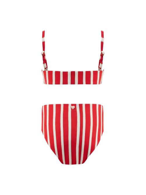 Alternative view of Maria Red Stripe Kids Bikini With Gold Chain Straps