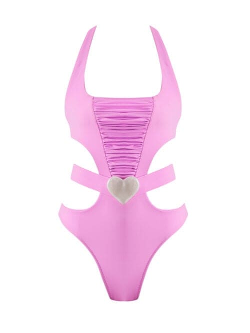 Lovekini Caroline Pink Kids Swimsuit With Seashell Accessory