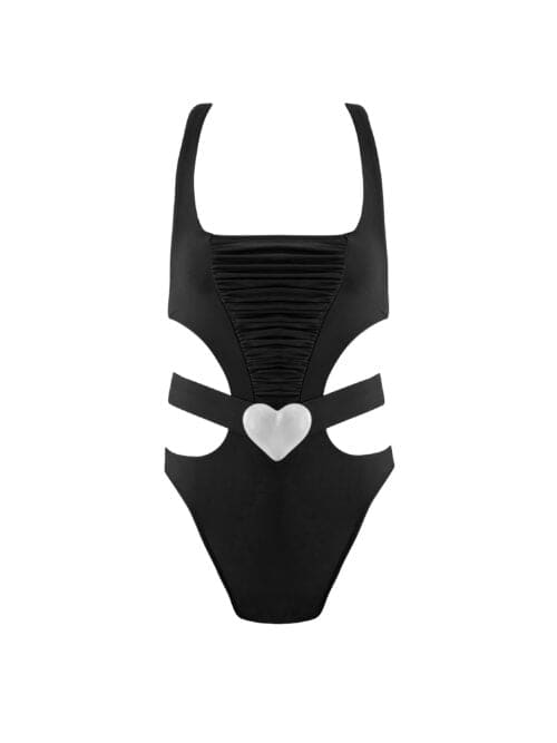 Caroline Black Kids Swimsuit With Seashell Accessory