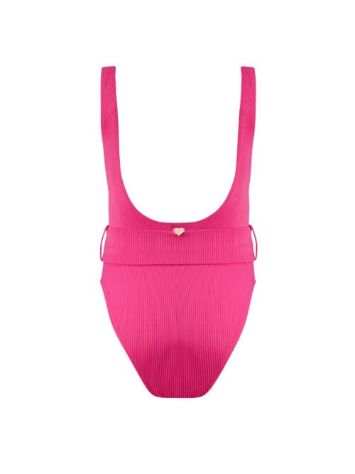 Alternative view of Emily Pink Kids Swimsuit With Rose Gold Belt Buckle Accessory